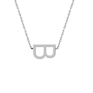 Silver “B” Pendant Necklace
